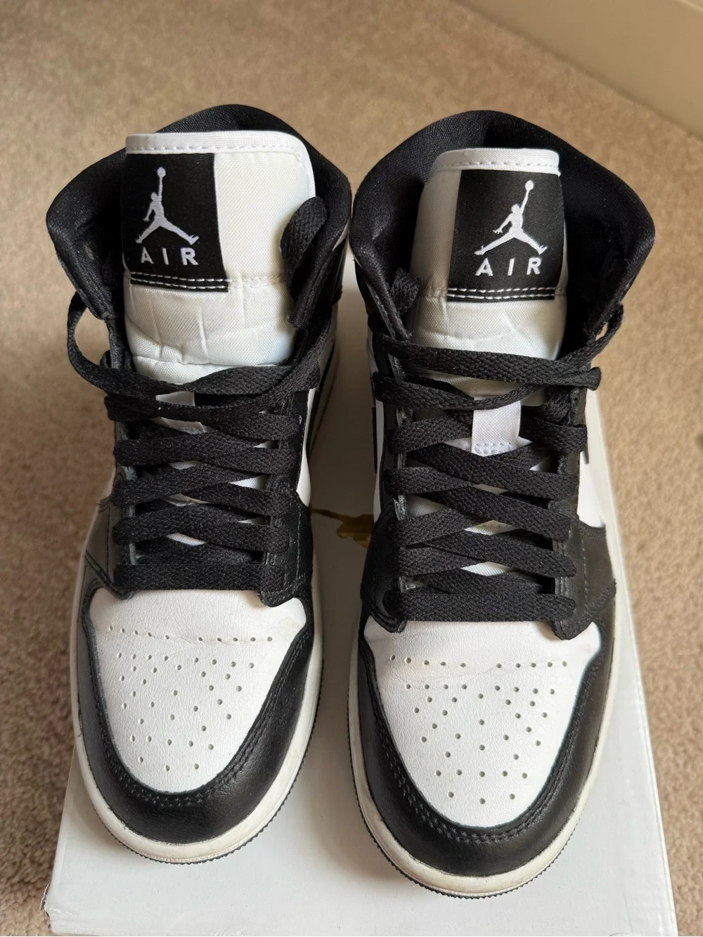 Nike Air Jordan 1 Women’s Mid-Top Sneakers - Black/White - Worn once